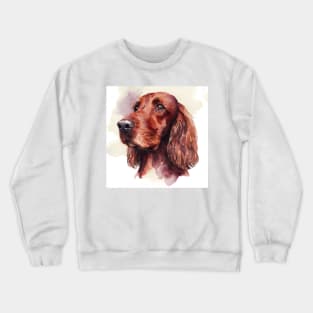 Irish Setter or Red Setter Watercolor Portrait Crewneck Sweatshirt